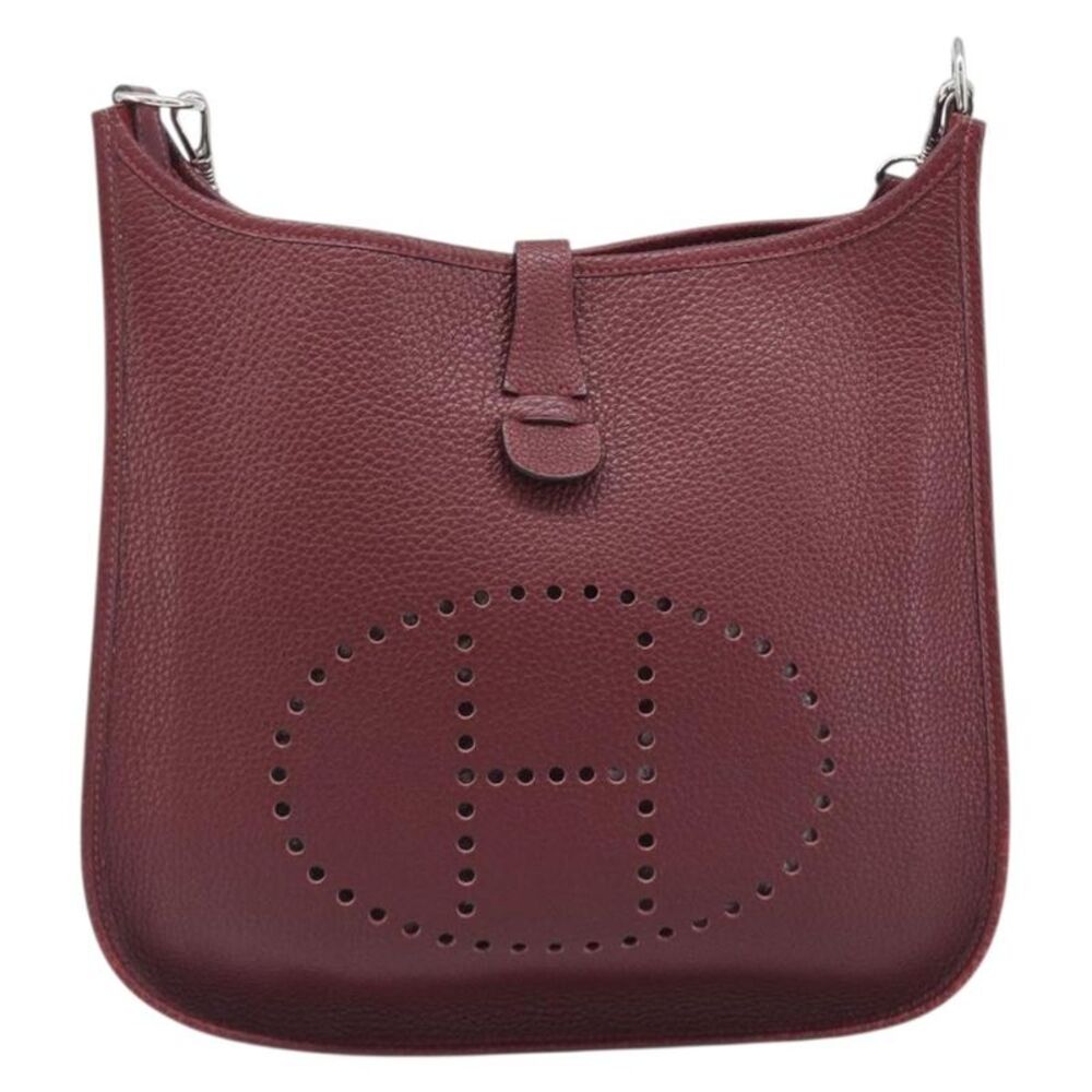 Hermes Evelyne Bag Gen I Chamonix Burgundy Leather Handbag